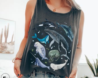 Komfort Farben Tank, Ocean Beach Tank, Walhai Shirt, Sommer Tank, Ocean Lover Geschenk, süßes Sommer Shirt, Strand Cover Up Tank Top
