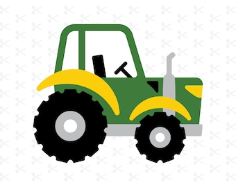 May include: A green and yellow toy tractor with black wheels. The tractor has a single seat and a large front tire.