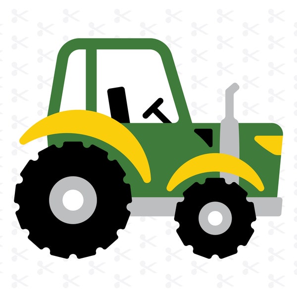 Cute Green Tractor Svg Png Jpg Eps Pdf Ai Dxf / Kids Tractor / Farm Equipment / Tractor Svg / Digital Download / Silhouette / Cricut