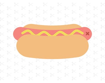 Cute Hot Dog Svg Png Jpg Eps Pdf Ai Dxf / Simple Hot Dog Shape / Summer BBQ / Bun in a Million / Digital Download / Silhouette / Cricut