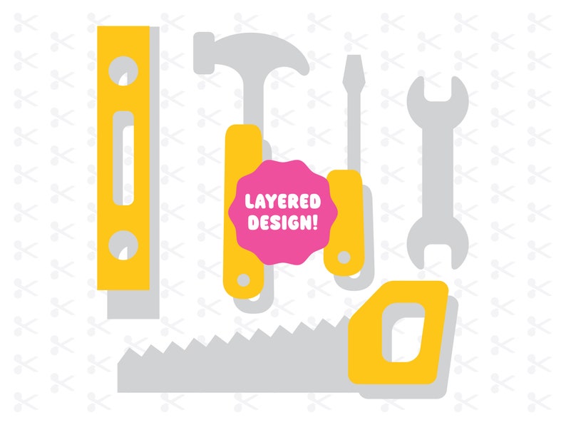 Layered Tools SVG / Tool Bundle / Construction Party / Mechanic SVG