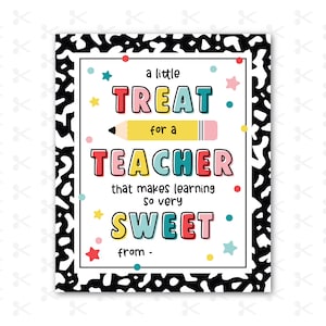 Lehrer Wertschätzung Tag Printable / Lehrer Wertschätzung Treat Tag / eine kleine Freude für einen Lehrer, die das Lernen so sehr süß macht