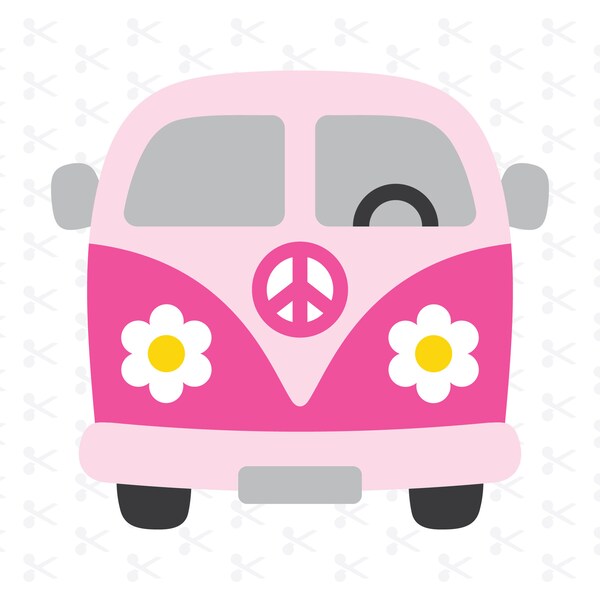 Groovy Van Svg Png Jpg Eps Ai Dxf / Hippie Van / Retro Bus / Daisy Van / Van Cut File / Layered Cut File / Silhouette / Cricut