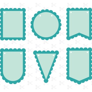 Scalloped Banner Svg Dxf Ai Bundle / Bunting SVG / Garland SVG / Party Banner / Banners Bundle SVG / Digital Download / Silhouette / Cricut