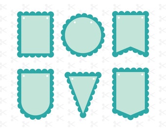 Scalloped Banner Svg Dxf Ai Bundle / Bunting SVG / Garland SVG / Party Banner / Banners Bundle SVG / Digital Download / Silhouette / Cricut