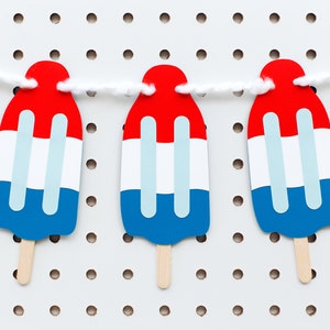 Red White & Blue Popsicle Banner SVG / 4th of July Banner SVG / Popsicle Banner SVG