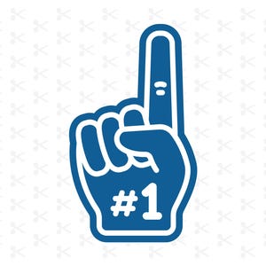 Dedo de espuma Svg Png Jpg Eps Pdf Ai / Dedo esportivo azul / Fã número um / Dedo de espuma nº 1 / Clipart / Download digital / Silhueta / Cricut