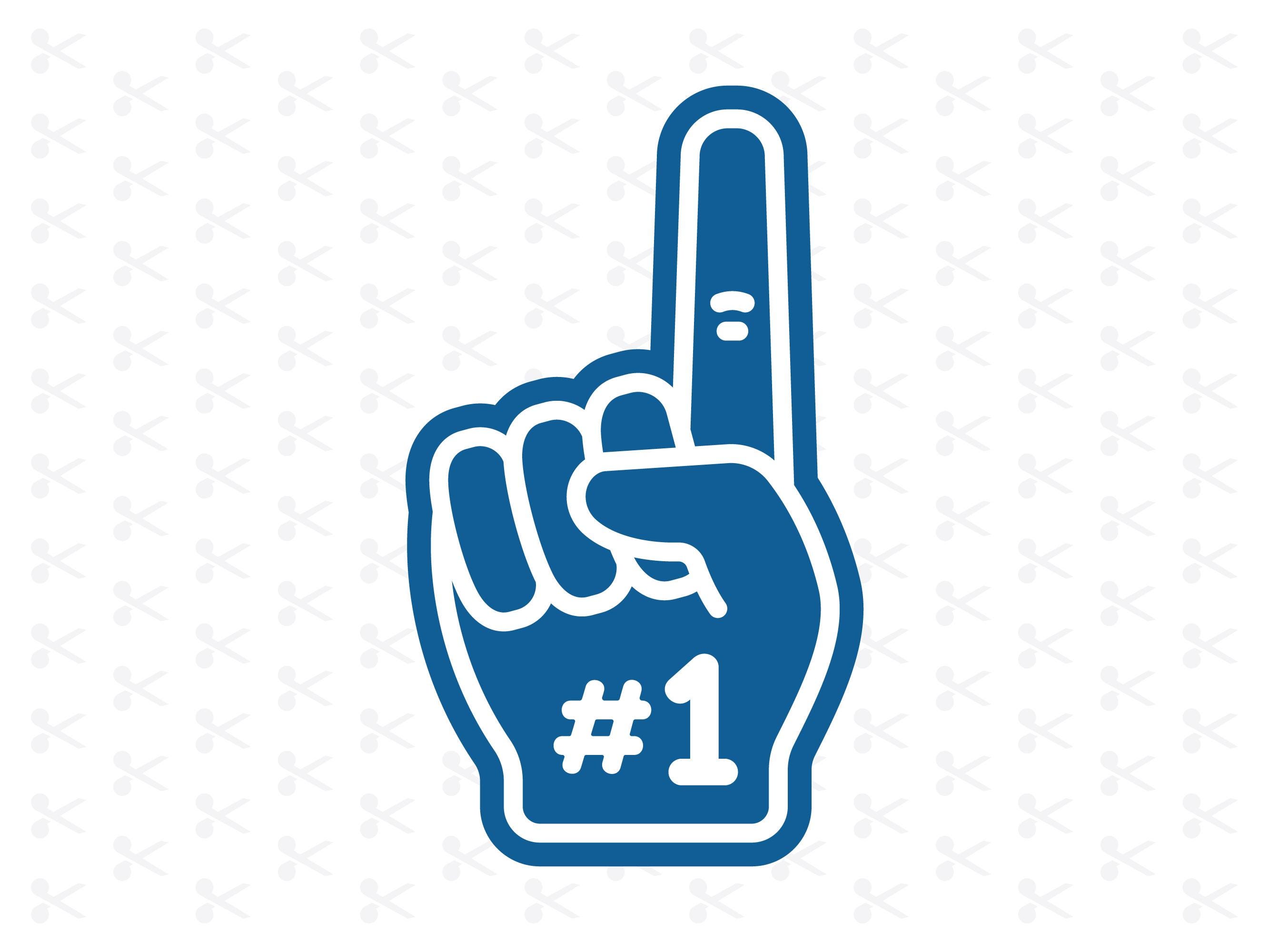 Foam Finger Svg Png Jpg Eps Pdf Ai / Blue Sports Finger / Number One ...