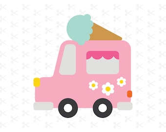 Groovy Ice Cream Truck Svg Png Jpg Eps Pdf Dxf Ai / gelaagd gesneden bestand / Sweet Era / Here's The Scoop / Sweet Time / SVG / silhouet / Cricut