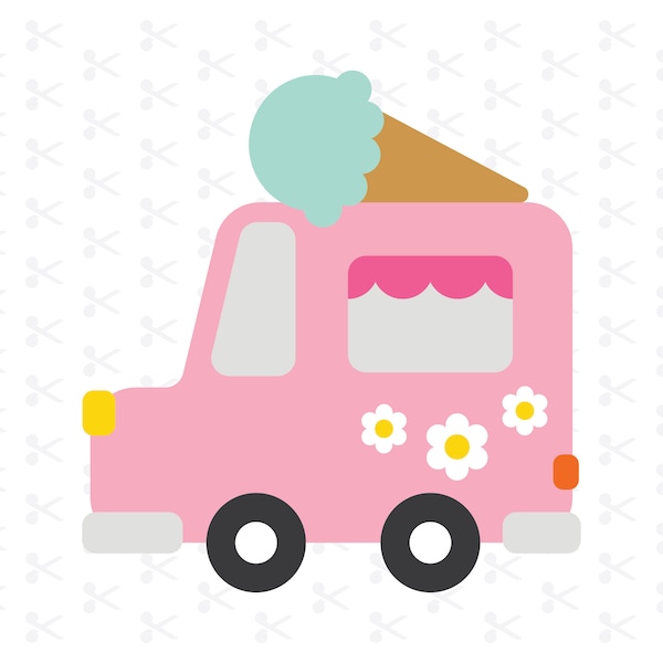 Groovy Ice Cream Truck Svg Png Jpg Eps Pdf Dxf Ai / Layered Cut File / Sweet Era / Here's The Scoop / Sweet Time / SVG / Silhouette / Cricut