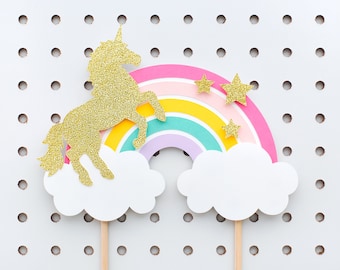 Rainbow Unicorn Cake Topper SVG / Cake Topper SVG / Unicorn Party / Rainbow Party / Party Decor