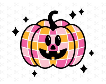 Pompoen Disco Ball Svg Png Jpg Eps Ai / Groovy Halloween / Disco Halloween / Hippie Halloween / Disco Ball / Silhouet / Cricut