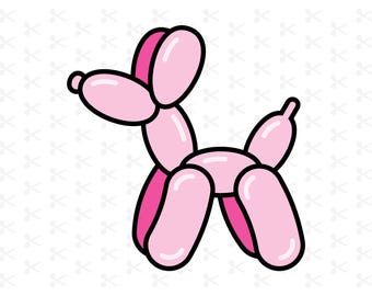 Schattige ballon hond Svg Png Jpg Eps Pdf Ai / roze hond ballon / ballon dier / hond ballon / Clipart / digitale download / silhouet / Cricut