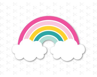 Gelaagde regenboog Svg Png Jpg Eps Pdf Dxf Ai / Rainbow taart Topper / Kawaii Rainbow Arch / Clipart / digitale download / Silhouet / Cricut