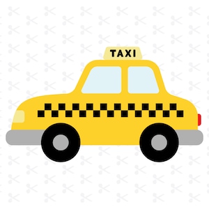 Carino Taxi Svg Png Jpg Eps Pdf Ai Dxf / Taxi di New York / Auto taxi gialla / Festa di New York / Download digitale / Uso commerciale