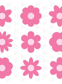 Retro Flowers SVG, Flower Clipart, Daisy Flower Cut File, Digital Download, Cricut, Silhouette Cut File