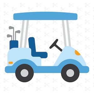 Blue Golf Cart Svg Png Jpg Eps Pdf Ai Dxf / Cute Golf Cart / Layered Design / Digital Download / Commercial Use / Silhouette / Cricut