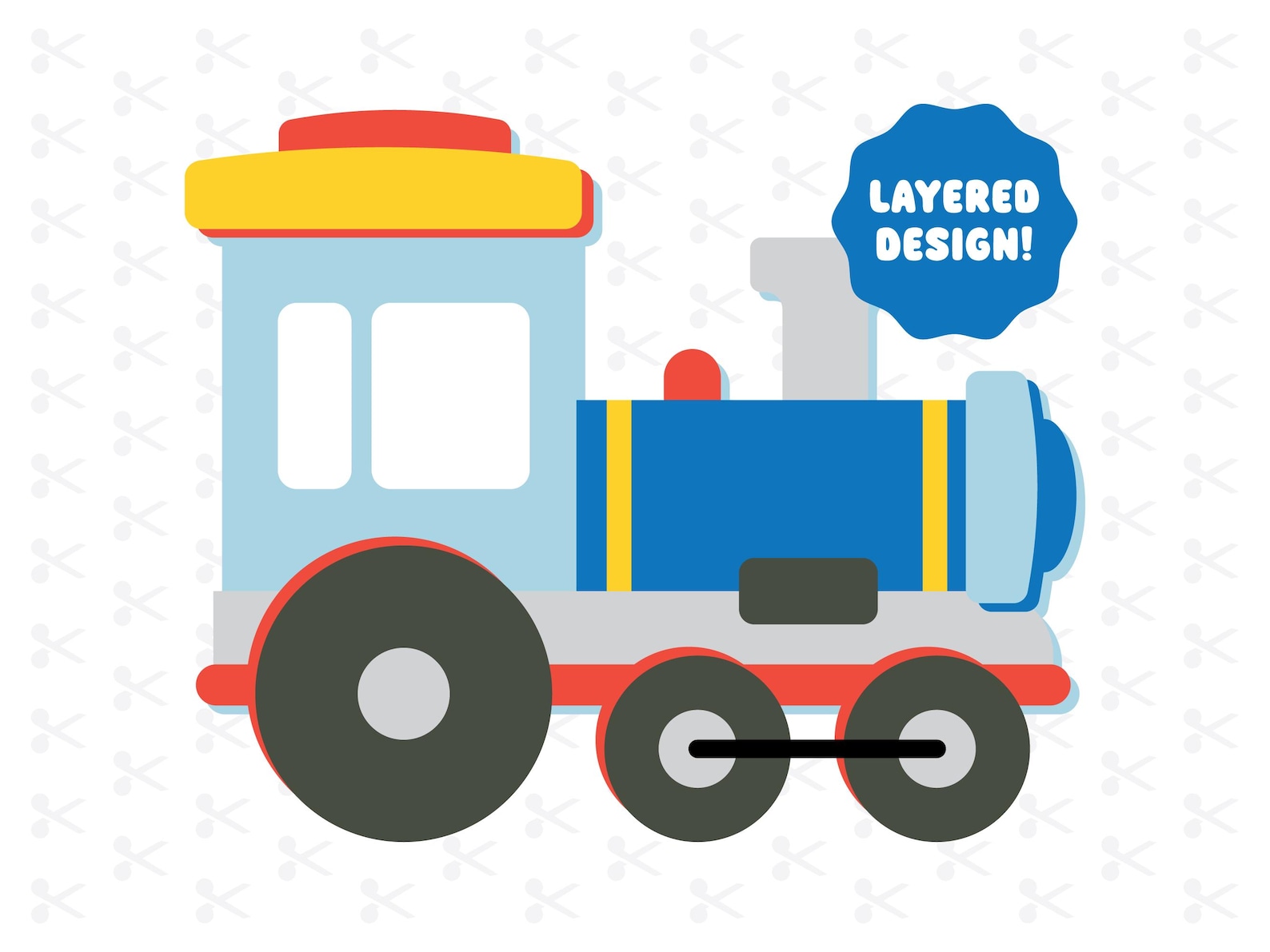 Cute Train Engine Svg Png Jpg Eps Pdf Dxf Ai / Blue Red Train ...