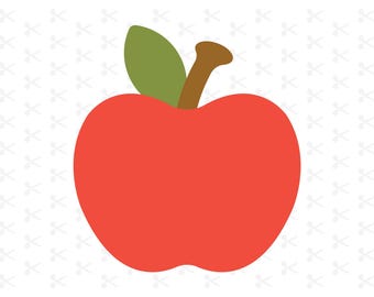 Schattig Apple Svg Png Jpg Eps Pdf Ai / Teacher Apple / Red Apple / Simple Apple Shape / Clipart / Digitale Download / Silhouet / Cricut