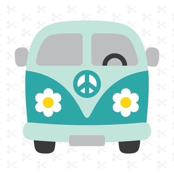 Groovy Van Svg Png Jpg Eps Ai / Hippie Van / Retro Bus / Daisy Van / Van Cut File / Layered Cut File / Silhouette / Cricut