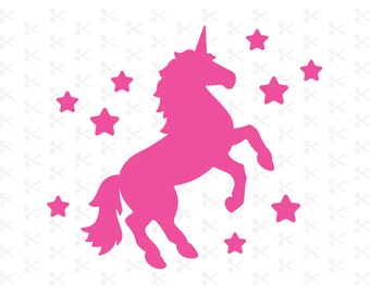 Unicorn Outline Svg Eps Png Dxf Jpeg Ai / Magical Unicorn / Unicorn Horse Outline / Clipart / Digital Download / Silhouette / Cricut
