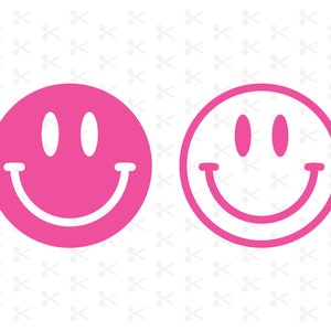 Smiley Gesicht zwar png jpg eps pdf Ai / rosa Smiley / Groovy Smiley Gesicht Design / Digital Download / Silhouette / Cricut