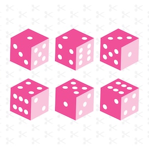 Würfel SVG, Png Jpg Eps Pdf Ai Dxf / Bunco Würfel / Würfel Bundle / Würfelgesichter / Rosa Würfel / Würfelformen / Digital Download / Silhouette / Cricut