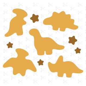 Nuggets de dinosaurio (Svg, Png, Jpg, Eps, Pdf, Ai, Dxf) / Nuggets de pollo de dinosaurio / Formas de dinosaurio / Descarga digital / Silueta / Cricut