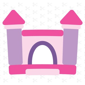 Bounce House Svg Png Jpg Eps Pdf Dxf Ai / Różowy dmuchany zamek / Dmuchany dom do skakania / Clipart / Pobieranie cyfrowe / Sylwetka / Cricut