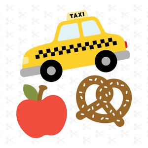 Lot de cliparts sur le thème de la ville de New York / taxi / New York / Big Apple / imprimable / SVG / téléchargement numérique / Silhouette / Cricut