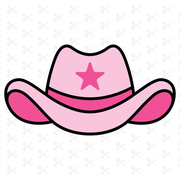 Pink Cowboy Hat Svg Png Jpg Eps Pdf Ai Dxf / Cute Cowgirl Hat / Cowgirl Bachelorette / Digital Download / Silhouette / Cricut