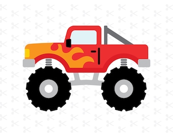 Schattig Monster Truck Svg Png Jpg Eps Pdf Dxf Ai Studio3 / Lifted Flame 4 x 4 / Extreme Monster Truck / Clipart / Digitale Download