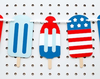 4th of July Popsicle Banner SVG / 4th of July Banner SVG / Fourth of July Popsicle Banner SVG