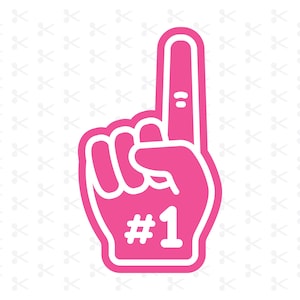 Dedo de espuma Svg Png Jpg Eps Pdf Ai / Dedo esportivo fofo / Fã número um / Dedo de espuma nº 1 / Clipart / Download digital / Silhueta / Cricut