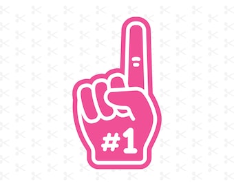 Foam Finger Svg Png Jpg Eps Pdf Ai / Cute Sports Finger / Number One Fan / #1 Foam Finger / Clipart / Digital Download / Silhouette / Cricut