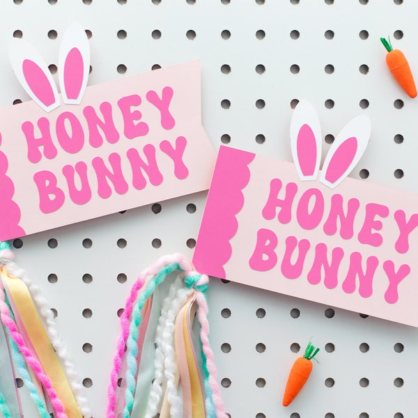 Honey Bunny Flag SVG / Easter Flag SVG / Easter Pennant SVG / Easter Basket Flag