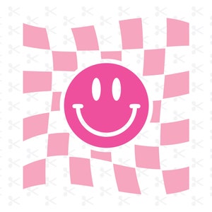 Checkered Smiley Face Svg Eps Png Pdf Jpeg Ai / Checker Smiley Face Background / Digital Smiley Face / Checker Background