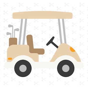 Beżowy wózek golfowy Svg Png Jpg Eps Pdf Ai Dxf / Uroczy wózek golfowy / Warstwowy / Pobieranie cyfrowe / Sylwetka / Cricut
