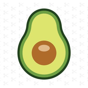 Cute Avocado Svg Png Jpg Eps Pdf Dxf Ai / Layered Avocado / Simple Avocado Shape / Clipart / Digital Download / Silhouette / Cricut