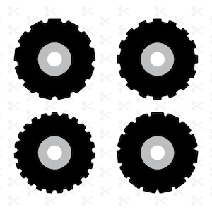 Monster LKW Reifen Reifen svg Ai Dxf / Baumaschinen Reifen / LKW-Reifen / Traktorreifen / Digital Download / Silhouette / Cricut