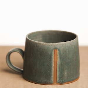 Linear Ceramic Mug Turquoise Ceramic Mug Turquoise Coffee Mug Handmade Coffee Mug Pottery Mug Ceramic Mug Gift Desi Murphy Pottery image 1