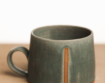 Linear Ceramic Mug - Turquoise Ceramic Mug - Turquoise Coffee Mug - Handmade Coffee Mug Pottery Mug Ceramic Mug - Gift - Desi Murphy Pottery