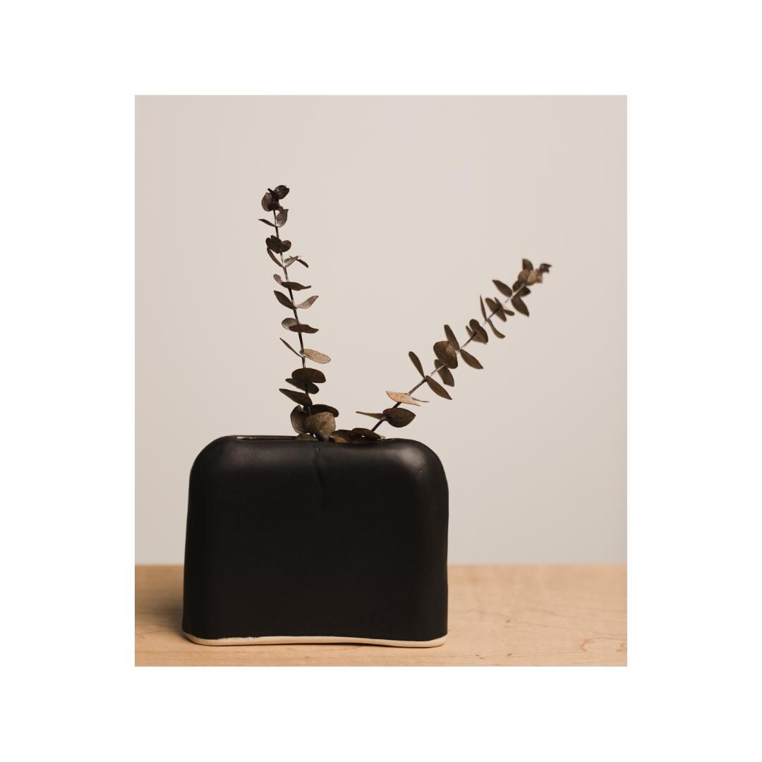 Black Mini Bud Ceramic Vase - Handmade Flower Vase - Wedding ...