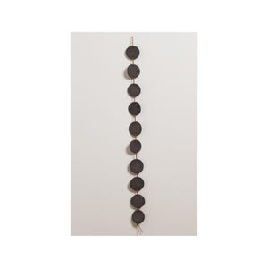 Long Circles Wall Hanging - Black Ceramic Wall Hanging - Handmade Wall Decor - Black Decor - Black Decor - Desi Murphy Pottery