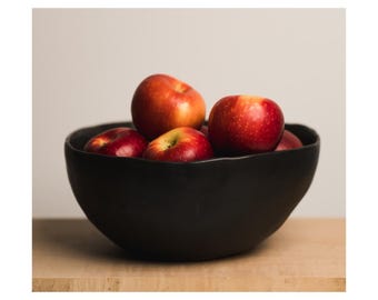 MADE TO ORDER - Large Ceramic Fruit Bowl - Ceramic Bowl - Handmade Bowl - Large Black Bowl - Handmade Serving Bowl - Centerpiece
