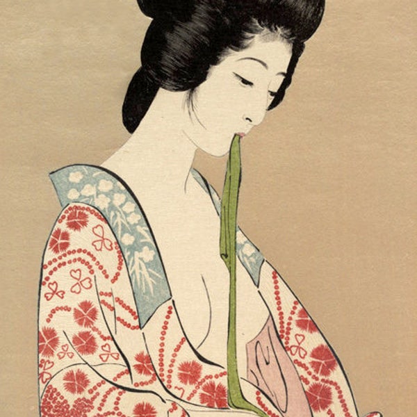 Japanese art prints, Geishas, Woman Dressing by Hashiguchi Goyo FINE ART PRINT, Japanese nude prints, posters, paintings, woodblock prints