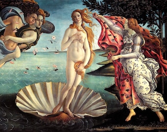 Antique European art prints, Sandro Botticelli Birth of Venus, Reproduction painting, Botticelli FINE ART PRINT, Canvas print reproduction