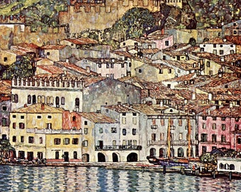 Gustav Klimt paintings posters FINE ART PRINT European art Impressionist art painting reproduction paintings Malcesine on lake Garda