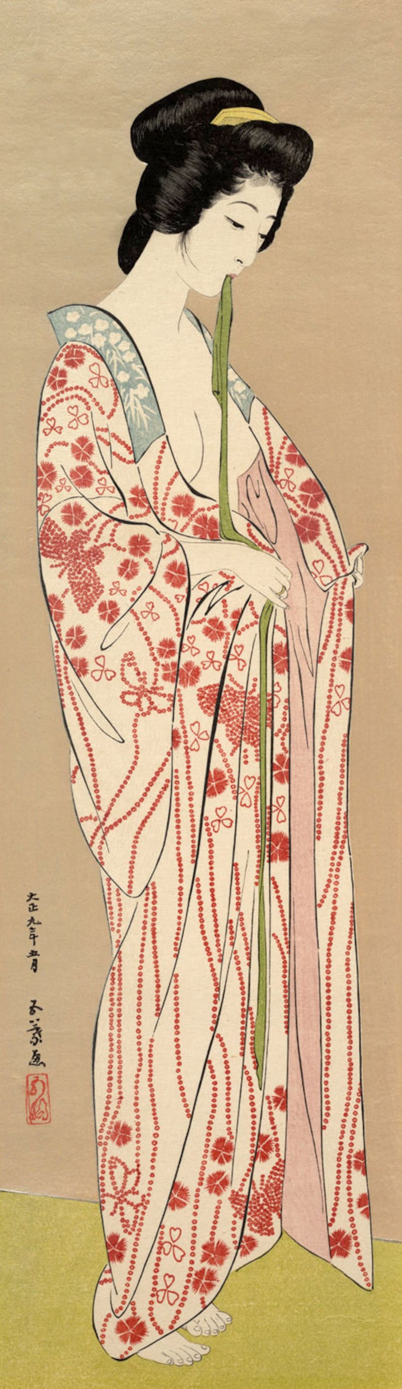 Japanese Art Prints Geishas Woman Dressing by Hashiguchi Etsy