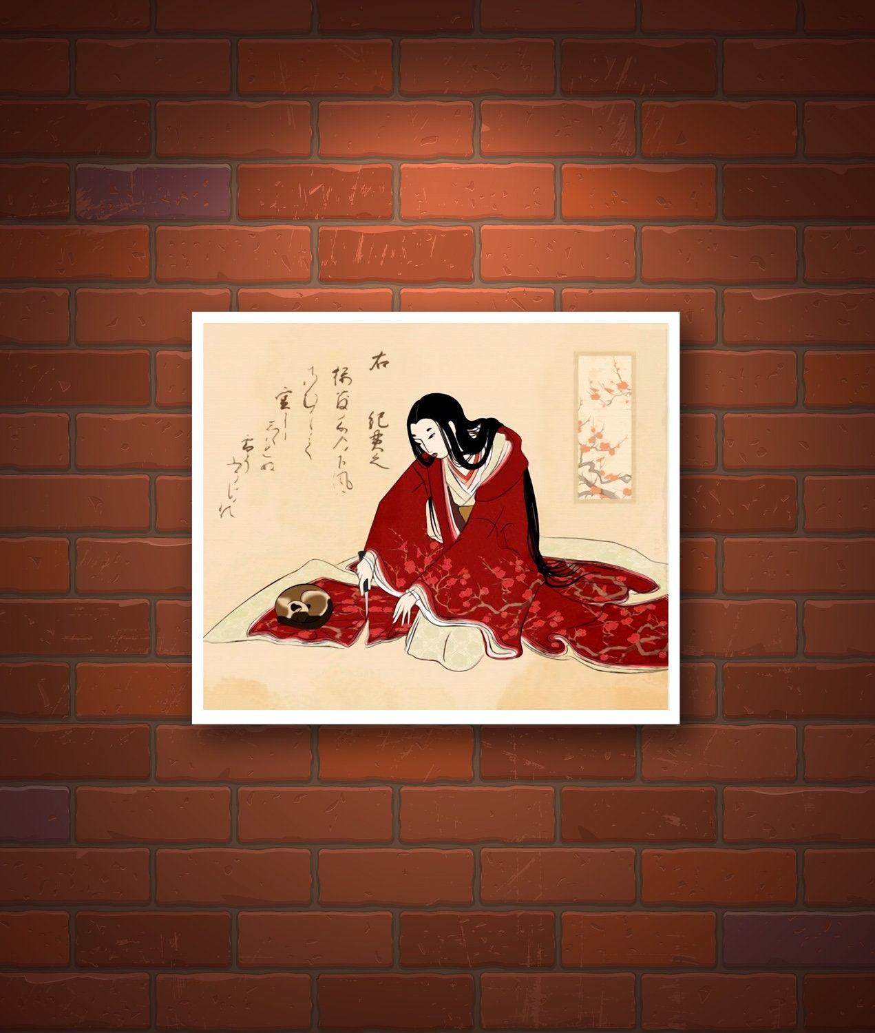 Japanese art, Japanese geisha painting, Geisha print, Geisha with cat…